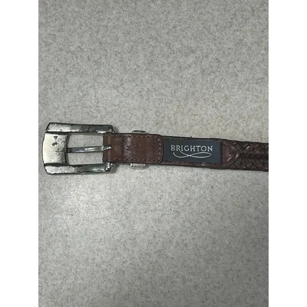 Vintage Brighton Brown Leather Braided Belt -Q2108 Women’s Size Medium -30